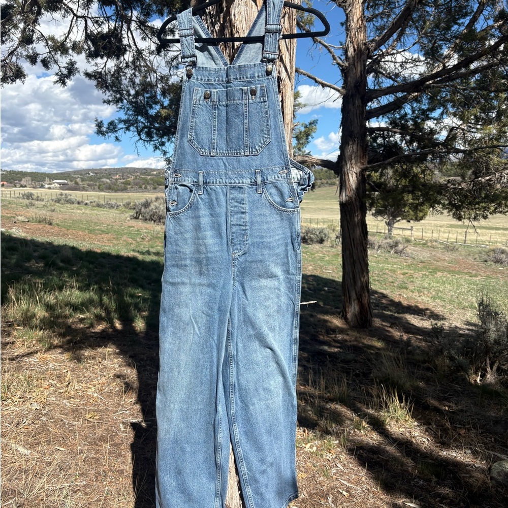 Topshop Light Blue Denim Overalls with Bib